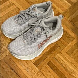 Hoka Light Gray Athletic Shoes